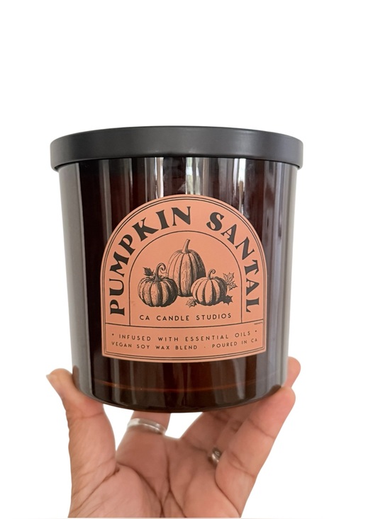 Leoben Company Other - Leoben Company Pumpkin Santal Large Luxury Scented Candle - Brown & Peach